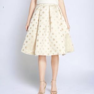 Eliza J Metallic Polka Dot Full Flare Pleated Skirt Size 20W